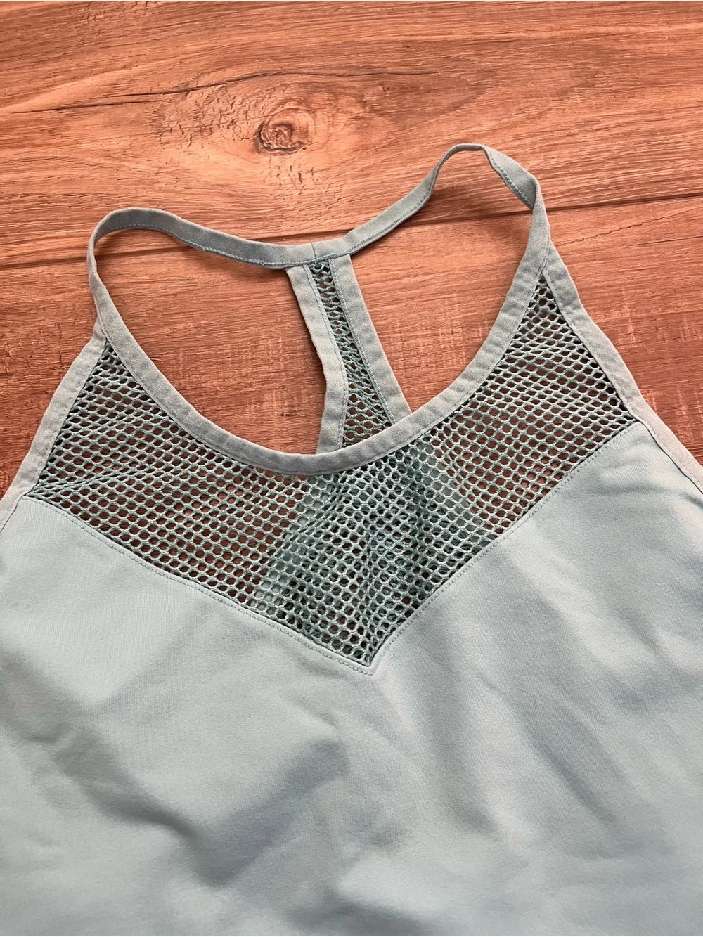 Alo Yoga Elite Tank Top Light Blue Mesh Size Small